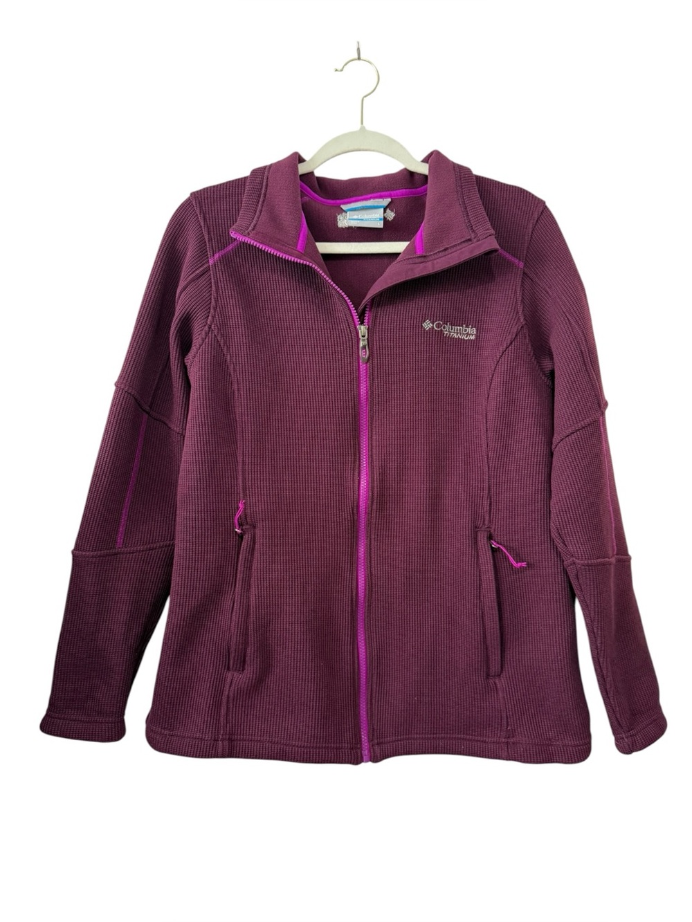 Columbia Titanium Purple Fleece Lined Full Zip Outdoor Jacket Size Large